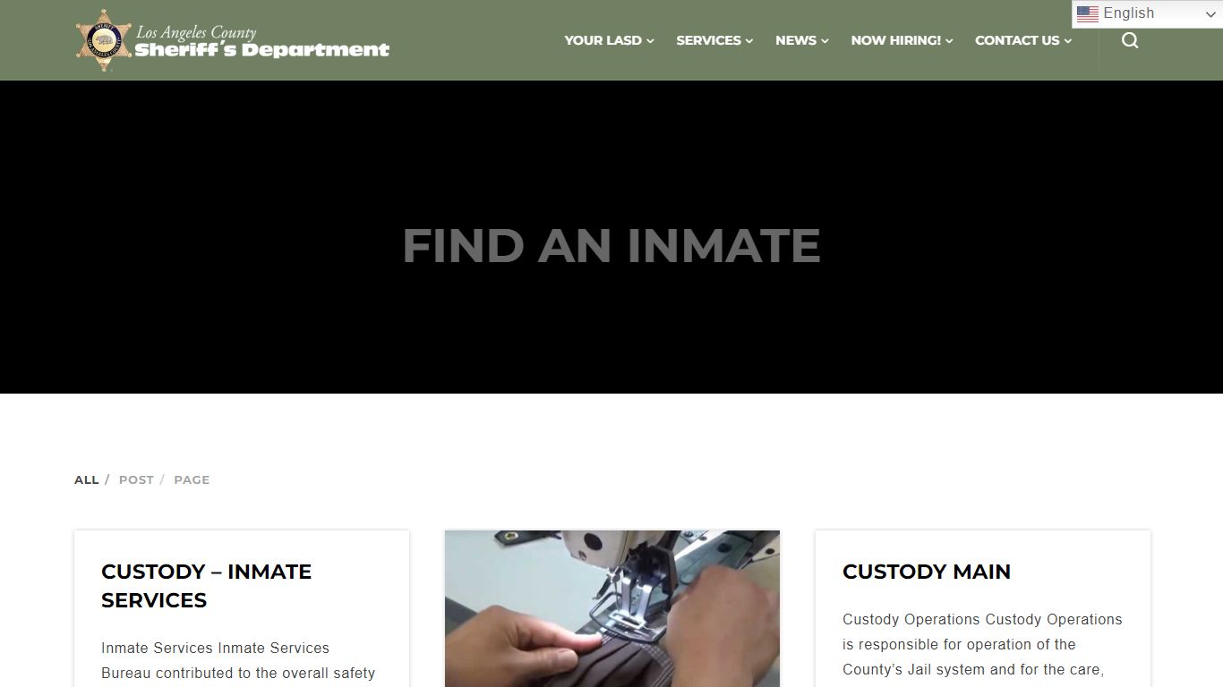 FIND AN INMATE - Los Angeles County Sheriff's Department