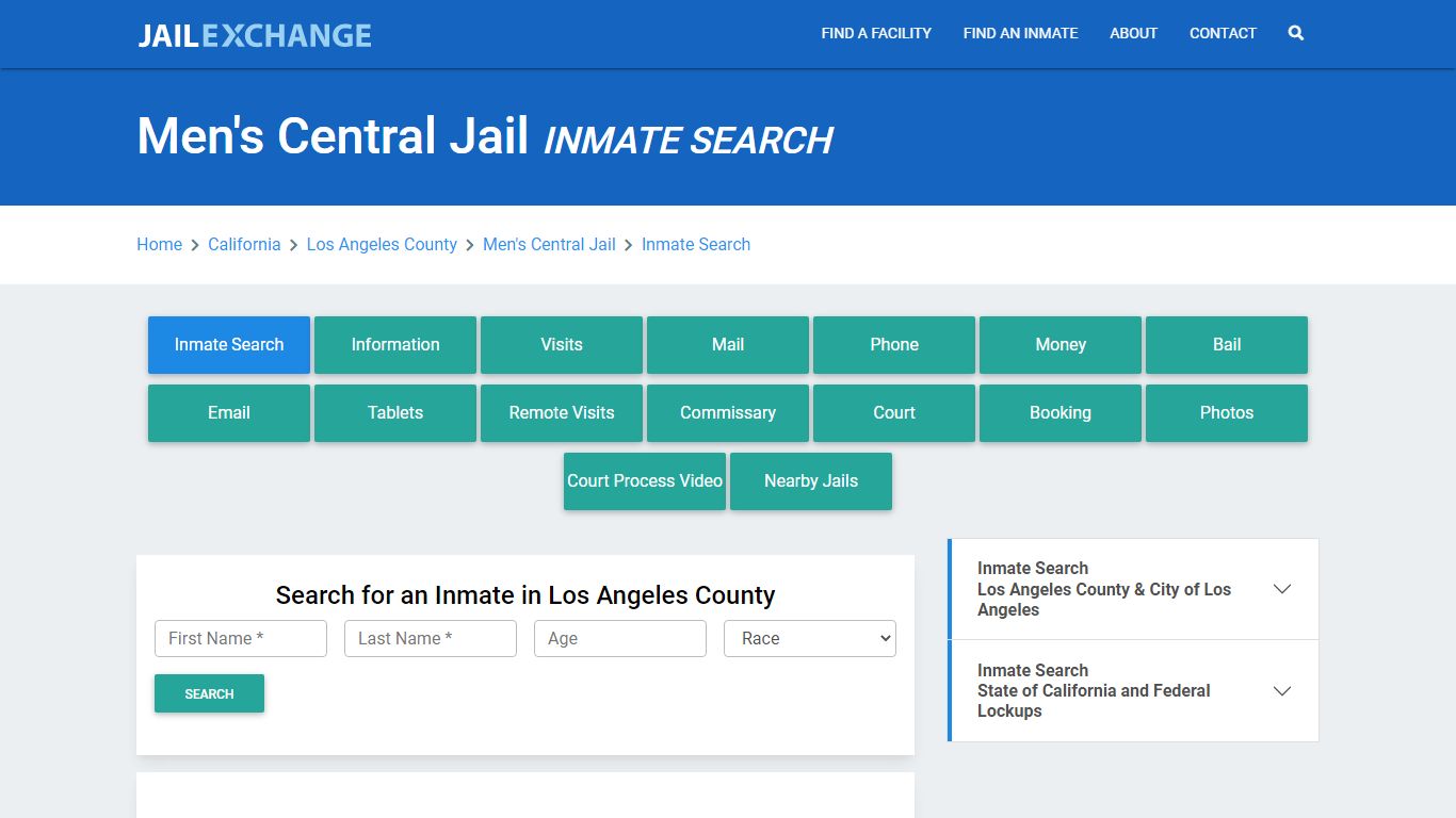 Men's Central Jail, CA Inmate Search: Roster & Mugshots - Jail Exchange